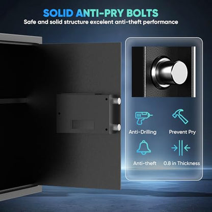 Locksworth Safe 1.92 Cubic Feet Safe Box with Electronic Keypad & Keys, Digital Security Lock Box for Home and Business Use, Money, Valuables, Guns, Jewelry and Documents, 13.8"W x 12.2"D x 19.7"H - size: 1.92 Cubic Feet