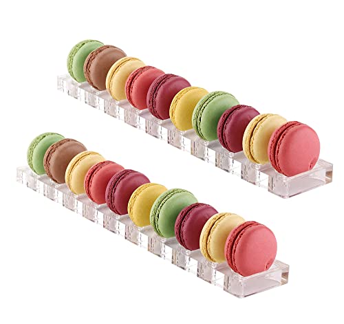 Jusalpha® Clear Acrylic Macaron/Cookies Display Tray, 2 Packs (Capacity:10) - size: Capacity:10