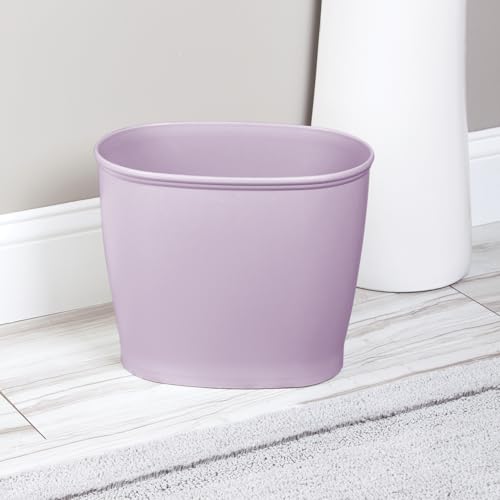 iDesign Slim Plastic Bathroom Trash Can, Purple - color: Wisteria, style: Pack of 1