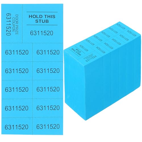 Kosiz 504 Pcs Raffle Tickets Basket Auction 10 Bid Numbers, Lake Blue - color: Lake Blue