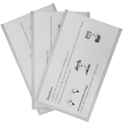 LOLARAN AL1000 Money Counter Machine with Cleaning Cards, Box of 25, Keep Your Money Courter Accurate.