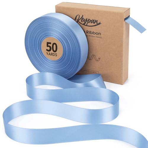 Keypan Blue Satin Ribbon, 1 Inch, 50 Yards - color: Blue, size: 1"