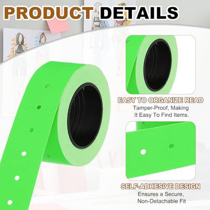 PATIKIL Pricing Labels Price Gun Labels Self-Adhesive 10 Rolls 5000pcs - color: Green