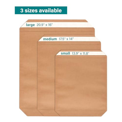 Elementree Small Recyclable Paper Mailers - 11" x 12.5" - 50 Count - Brown Expandable Envelopes & Shipping Bags - Made in the USA - Double-Walled Kraft Paper (00955) - size: Small