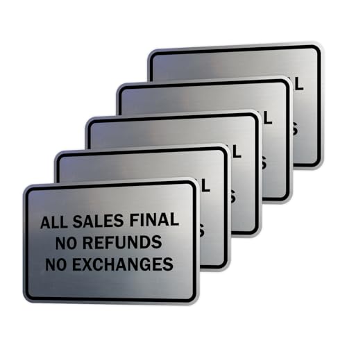 Signs ByLITA Classic Framed All Sales Final Sign (Brushed Silver) - X-Large 5 Pack - color: Brushed Silver, size: X-Large (7" x 10") 5 Pack