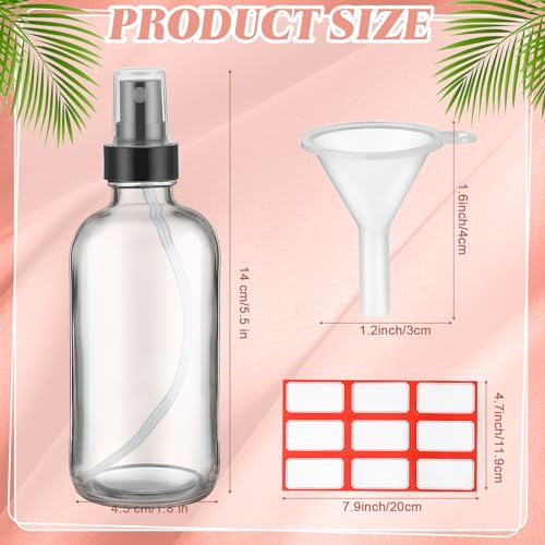 Fumete 2 Pack Glass Spray Bottles 4oz,Clear, Black Top,Mist Bottle - color: Clear, Black Top, style: Mist Bottle