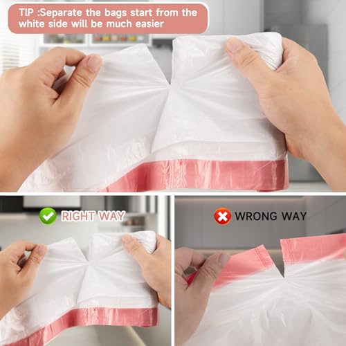 Trash-Bags 4 Gallon Small Drawstring-Garbage-Bag Kitchen - Clear White 57 Count Unscented Recycling Compactor Can Liners for Bathroom Bedroom Office Car Outdoor Garden Leaf Waste Basket - color: Red Drawstring-4Gal-57
