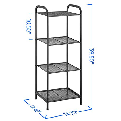 MAX Houser 4 Tier Standing Shelf Units Storage Rack, Charcoal Gray - color: Grey, size: 4-Tier