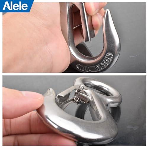 Alele 4Pack 0.5T Crane Scale Grab Hooks, Slip Hooks,Stainless Steel Lifting Hook Rigging Accessory - color: Grab Hooks 0.5T 4P