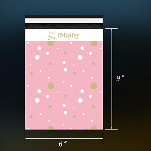 200 Count - 6x9 inch, Pink Polka Dot - Thank You Poly Mailer Envelope, Mailing Shipping Bags with Self Seal Strip - color: Pink Polka Dot - Thank You, size: 6" x 9"