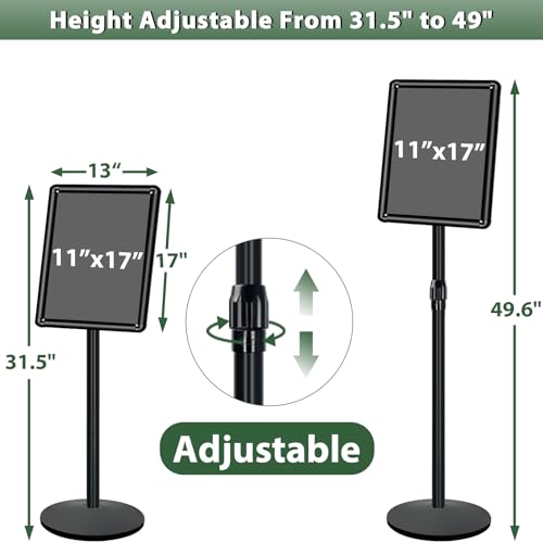 11 x 17" Pedestal Sign Holder Stand, Heavy Duty Sign Stand for Display - color: Black-Heavy Duty, size: 11x17in