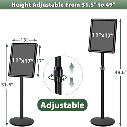 11 x 17" Pedestal Sign Holder Stand, Heavy Duty Sign Stand for Display - color: Black-Heavy Duty, size: 11x17in