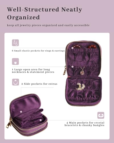 Stratalife Small Travel Jewelry Case, Velvet Storgae Pouch - color: Purple-02