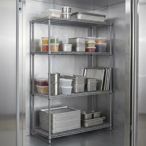 Quantum Storage Systems WR86-2436GY Wire Shelving 4 Shelf Wire Starter Units, 24" x 36" x 86", Gray Epoxy - color: Gray Epoxy, size: 86H x 36W x 24D
