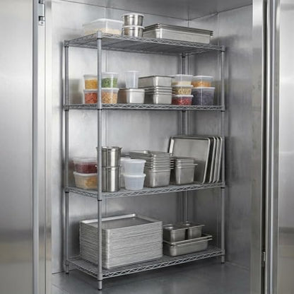 Quantum Storage Systems WR86-2436GY Wire Shelving 4 Shelf Wire Starter Units, 24" x 36" x 86", Gray Epoxy - color: Gray Epoxy, size: 86H x 36W x 24D