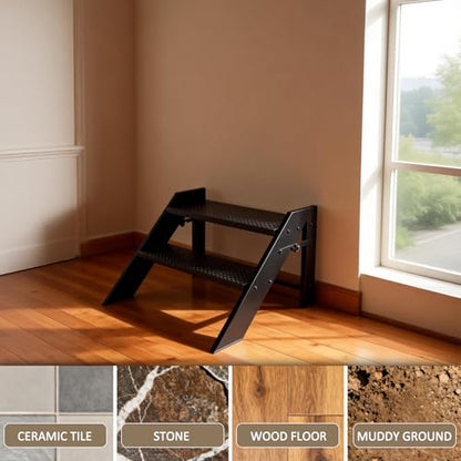 Step Ladder, Foldable Step Stool, 2 Step Folding RV Steps, Camper Steps Outdoor, for Reaching High, Travel Trailer, Mobile Home, Spa