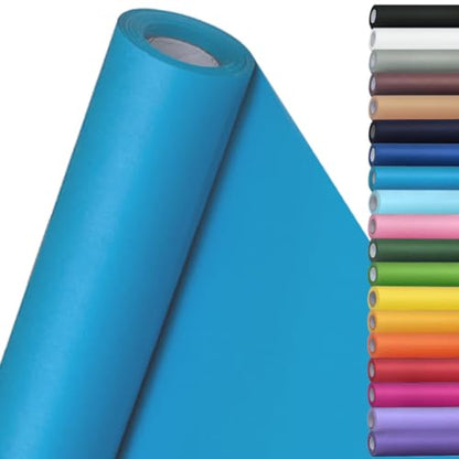 SMART&CASUAL 15" x 450" (37.5') Kraft Paper Roll for Art Craft Supplies Gift Wrapping Moving Packing Painting Drawing Paint Easel Poster Chart Paper (Lake Blue, 15" W x 450" L (37.5')) - color: Lake Blue, size: 15"W x 450"L ( 37.5' )