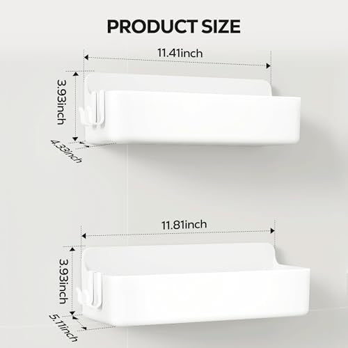 Nieifi Adhesive Shower Shelves, White, 2 Pieces - color: White, size: 2 pieces