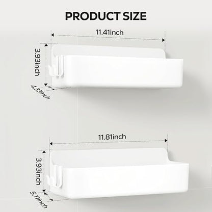 Nieifi Adhesive Shower Shelves, White, 2 Pieces - color: White, size: 2 pieces