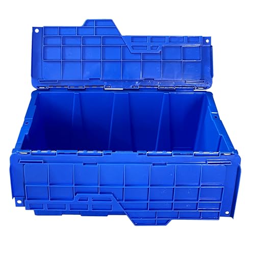 Storage Bin With Lids, 6 Pack, Blue, Stackable - size: 6 PACK