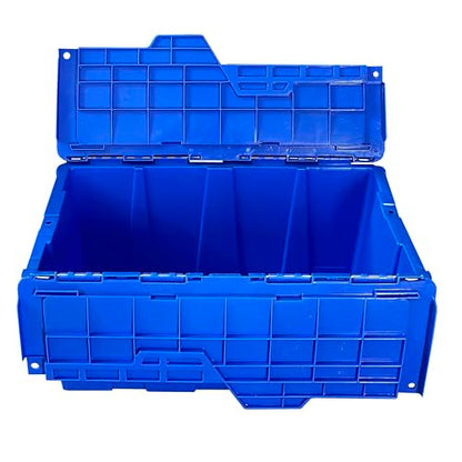 Storage Bin With Lids, 6 Pack, Blue, Stackable - size: 6 PACK
