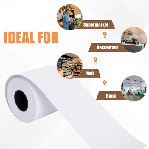 24 Pack 2 1/4" x 98 ft Adding Machine/Calculator Rolls Adding Machine Tape Paper Receipt Paper for Cash Registers, Printing Calculators