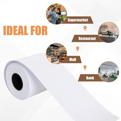 24 Pack 2 1/4" x 98 ft Adding Machine/Calculator Rolls Adding Machine Tape Paper Receipt Paper for Cash Registers, Printing Calculators