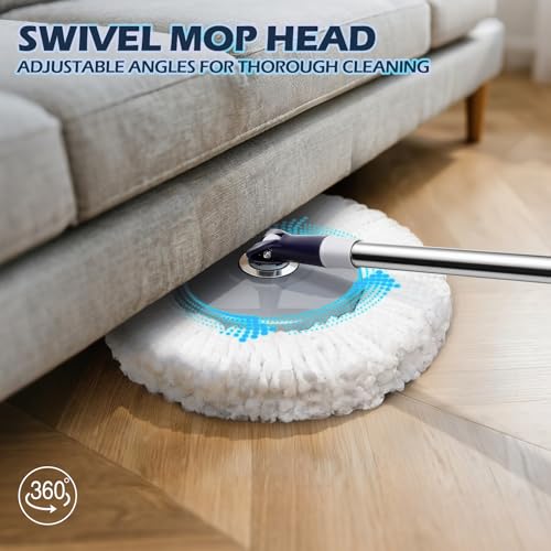 Masthome Spin Mop and Bucket Set,Easy Wring Foot Pedal Operated - color: Dark Blue
