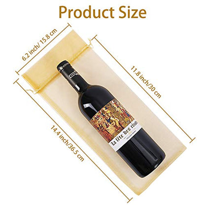 HRX Package 30pcs Mesh Organza Wine Bags for Gift Giving (Gold) - color: Gold