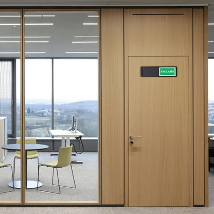 Office Door Sign, In A Meeting/Available Slider Sign - color: Black IN A MEETING