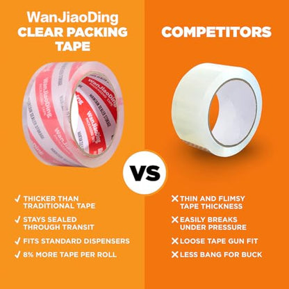 Packing Tape Refills, Clear, Packaging Tape Heavy Duty Designed for Moving, Shipping and Packing, Mailing,1.88" x 60 yds, 4 Roll