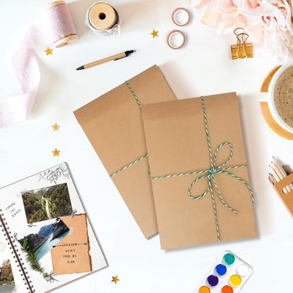 BagDream Kraft Brown Paper Bags 6x9 Flat Envelopes For Small Items 100 Pack