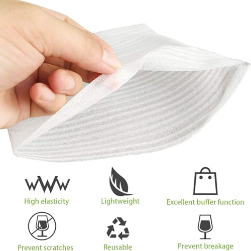 Foam Wrap Cushion Foam,100 Pack Foam Wrap Cushioning Packing Supplies for Moving, Packing, Transportation and Storage, Storage-Safely Cushion Wrap For Dishes, Furniture (12" x 13.8")