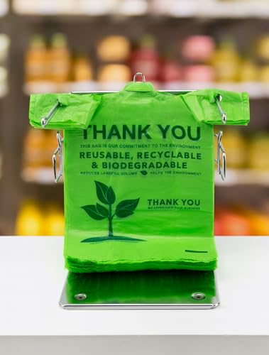 UMT Plastar 100 Count Biodegradable T-Shirt Bags, 11.5 x 6.25 x 21 in