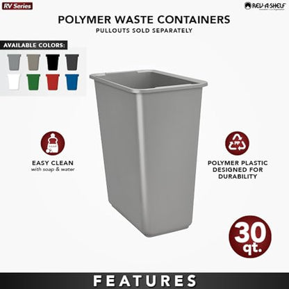 Rev-A-Shelf 30 qt. Silver Polymer Replacement Waste Container Pullouts - color: Silver