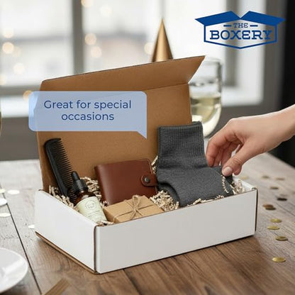 The Boxery Small White Shipping Boxes, 8x4x2-inch Corrugated Cardboard Mailer Box for Moving, Storage, Gifting, and Small Business, 50 Pack - size: 8"x4"x2"