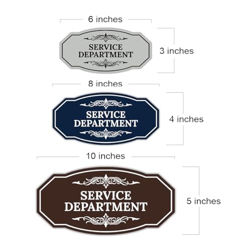 Signs ByLITA Victorian Service Department Graphic Sign (Black/Gold) - Small (2 Pack) - color: Black Gold, size: 3 x 6" - Small (2 Pack)