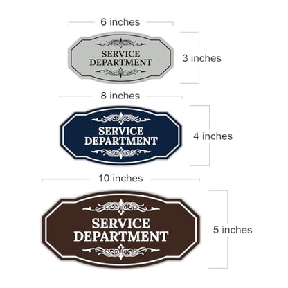 Signs ByLITA Victorian Service Department Graphic Sign (Black/Gold) - Small (2 Pack) - color: Black Gold, size: 3 x 6" - Small (2 Pack)