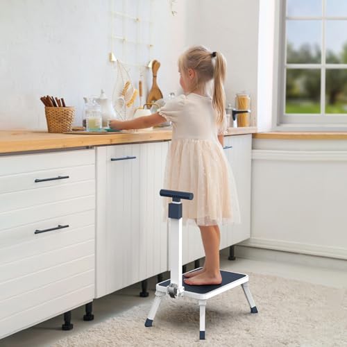 Folding Step Stool, Step Stools with Handle for Elderly Adults