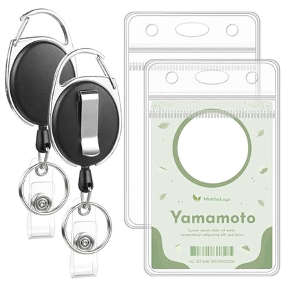 2 Pack ID Badge Holder with Badge Reels Retractable Clip - style: 2 Set Clear Material