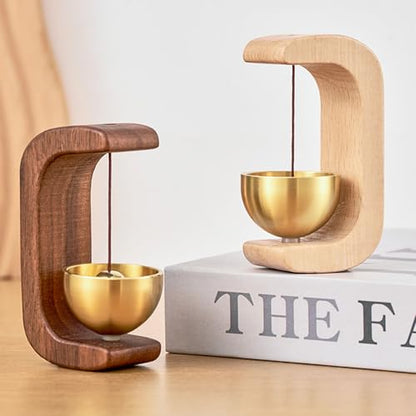 Walnut Magnetic Door Chime Bell, Wooden Shopkeepers Bell for Door Opening - size: Walnut-1P
