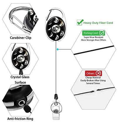 Giancomics Moon Lanyards for ID Badges, Badge Holder Retractable Reel Card - color: Moon