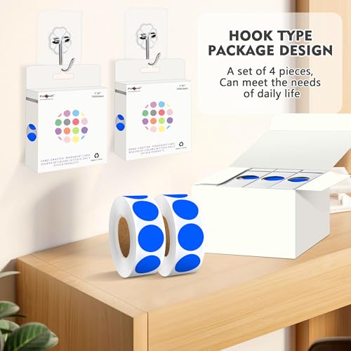 Color-Coded Dot Sticker 1 inch Permanent Adhesive Round Labels Blue 4 Rolls - color: Blue, size: 4 Rolls-4000PCS