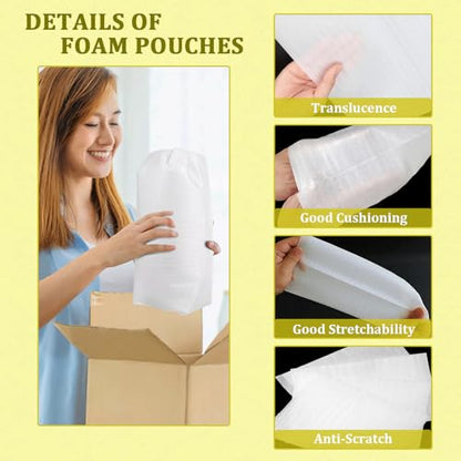 50 Pack Foam Pouches, 16x20" Large Packing Supplies for Dishes - color: TW-16x20inch