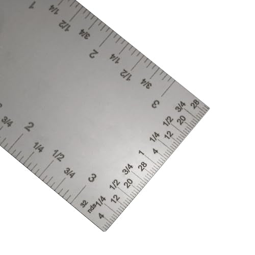XGNG Stainless Steel Portable Square Edge Ruler Compact Four Sided Graduated Ruler Easy to Use Marking Measurement Data Multi Functional Matte Finish Woodworking Tool