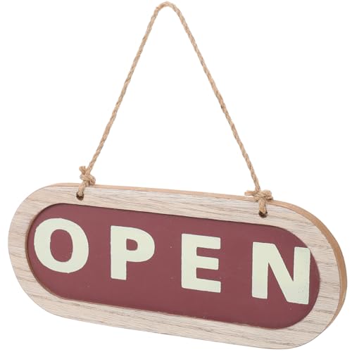 Rustic Wooden Door Sign Double-Sided Open Closed Hanging Plaque