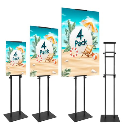 Poster Stand for Display, Adjustable Heavy Duty Poster Board Stand - size: Double-Pole Poster Stand 4 Pack
