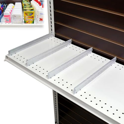 Adjustable Gondola Shelf Dividers - Retracting Item Organizer for Shelves 14" to 22" D - 10 Pack - size: 10 Pack, style: Fits Shelves: 14" to 22" Deep
