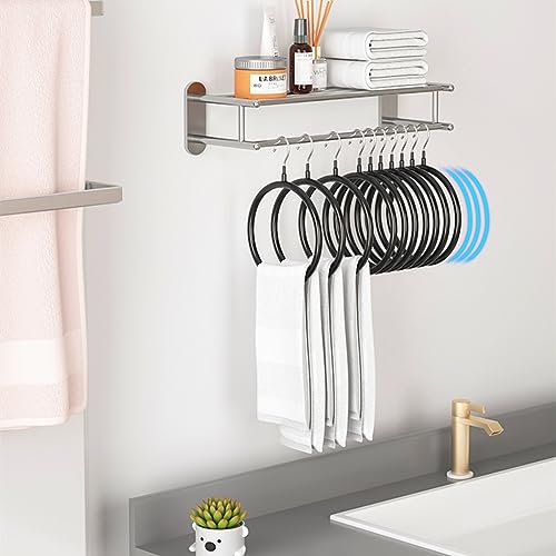 Belt/Scarf Hangers for Closet - 8 PCS Nonslip Space Saving Steel Tie Rings Holder Organizer for Neckties, Shawls Scarves, Veils, Pashminas Display(8 Pack, Black) - color: 8 Pack, Black