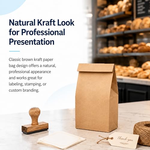 Perfect Stix 4 lb Brown Paper Bags – Kraft Paper Food Bags for Bakery, Popcorn, Candy, Sandwiches & Takeout – Durable Food Service Paper Bags – Bulk Case of 1,200 - size: 4lb-Pack of 1,200ct